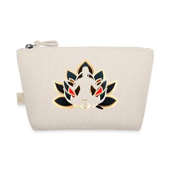 Yoga Meditation Style Design Lotus Flower - Organic Pouch - nature - Front