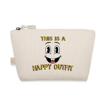 Happy Outfit Funny Smiling Cartoon Retro Face - Organic Pouch - nature - Front