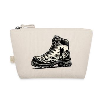 Drawing Hiker Mountain Hiking Shoe - Organic Pouch - nature - Front