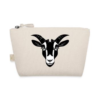 Goat in Black and White Cartoon Drawing Style - Organic Pouch - nature - Front