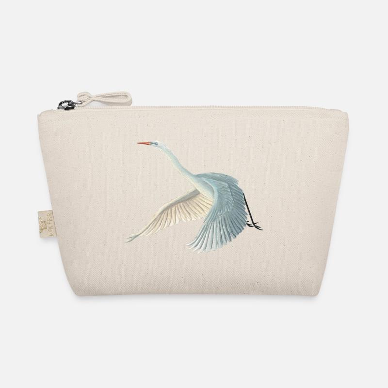 Great White Egret Illustration Organic Pouch