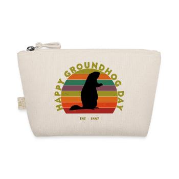 Murmeltier Groundhog Day Schatten Retro Vintage - Bio-Täschchen - Natur - Vorne