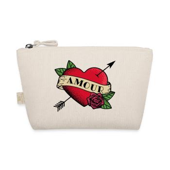 Heart Tattoo Amour - Organic Pouch - nature - Front