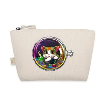 Kitten in a Cup: Adorable Cat Tee - Organic Pouch - nature - Front