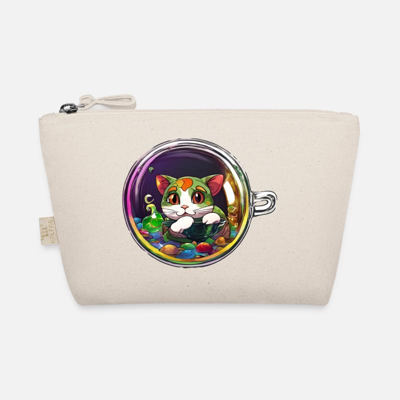 Kitten in a Cup: Adorable Cat Tee Organic Pouch