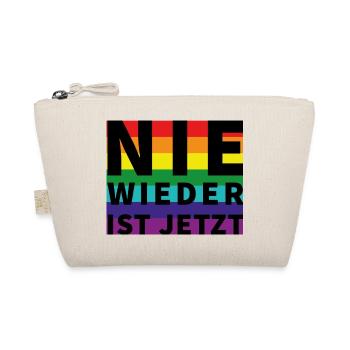 NIE WIEDER IST JETZT Schriftzug Pride - Bio-Täschchen - Natur - Vorne