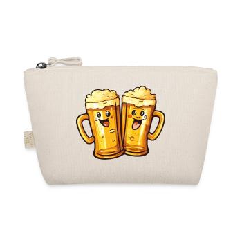 Funny Beer Mugs Laughing Beer Drinking Alcohol Humor - Organic Pouch - nature - Front