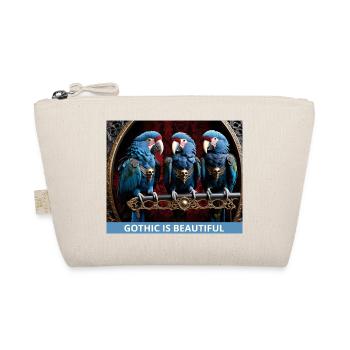 Gothic Blue Parrots - Organic Pouch - nature - Front