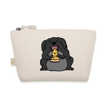 Fat Labrador Dog Eating Pizza Funny Comic Style - Organic Pouch - nature - Front
