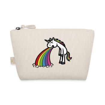 Funny Unicorn Puking Rainbow Cartoon - Organic Pouch - nature - Front
