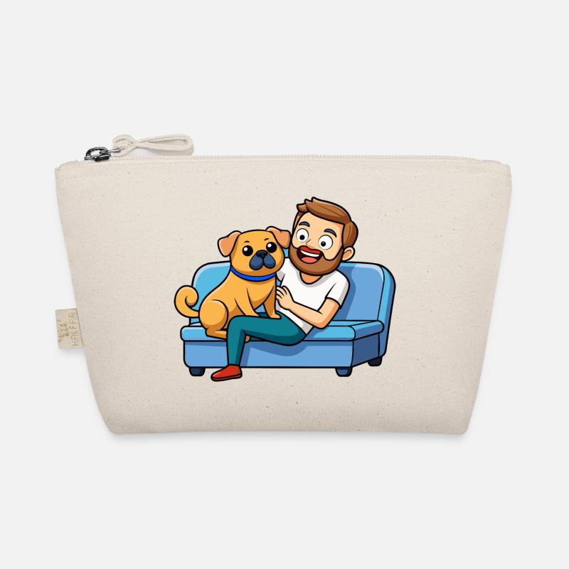 Affectionate Puggle Snuggle Digital Art Organic Pouch