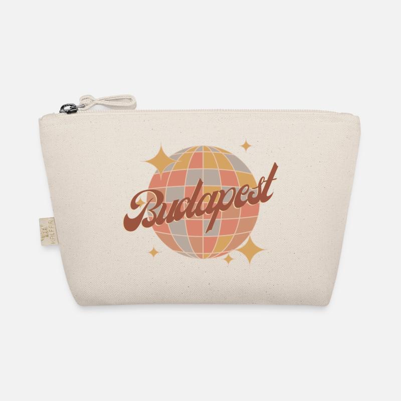 Budapest Retro Vintage Design Disco Ball Organic Pouch