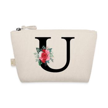Roter floraler U-Buchstabe - Bio-Täschchen - Natur - Vorne