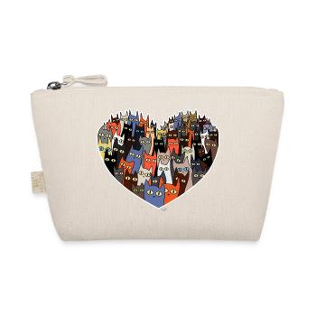 Conception de cœur avec des chats mignons - Trousse biologique - nature - Devant