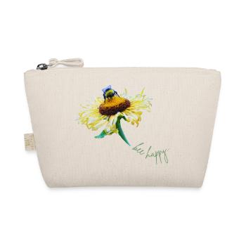 Bee Happy Summer Motif Bee Flower - Organic Pouch - nature - Front