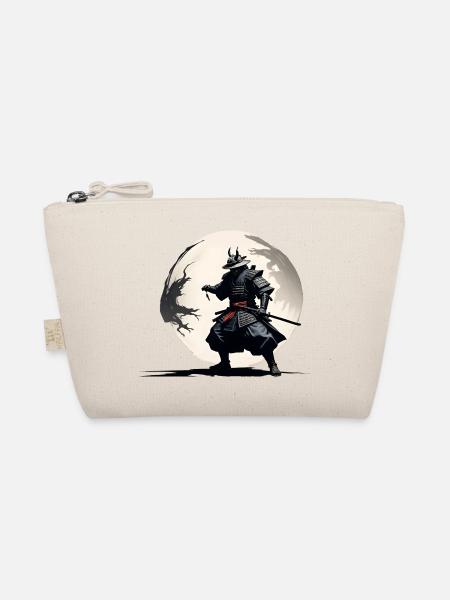 Samurai Krieger im Vollmond - Bio-Täschchen - Natur - Vorne