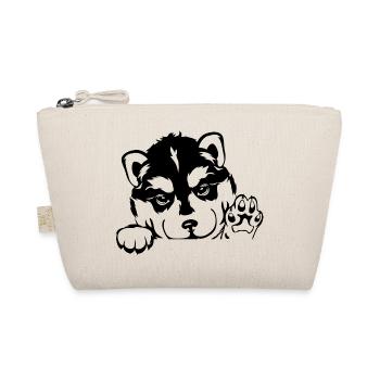 Outlined waving husky puppy - Organic Pouch - nature - Front