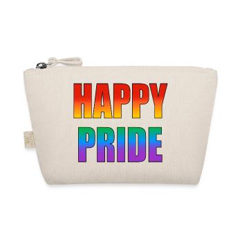 Happy Pride Regenbogen-Text - Bio-Täschchen - Natur - Vorne