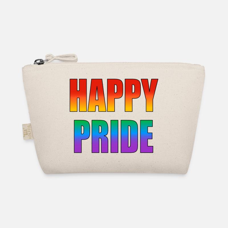 Happy Pride rainbow text Organic Pouch