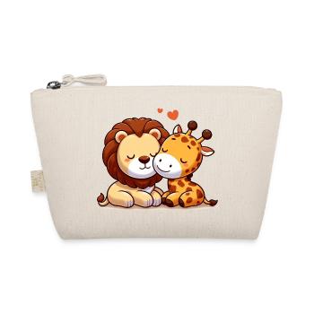Cuddling Lion And Giraffe In Love - Bio-Täschchen - Natur - Vorne