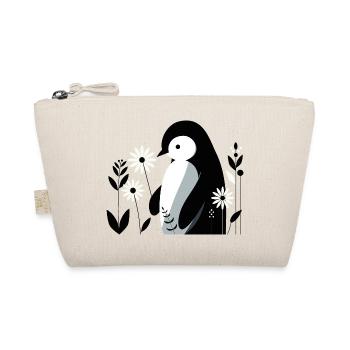 Pinguin mit Blumen - Bio-Täschchen - Natur - Vorne