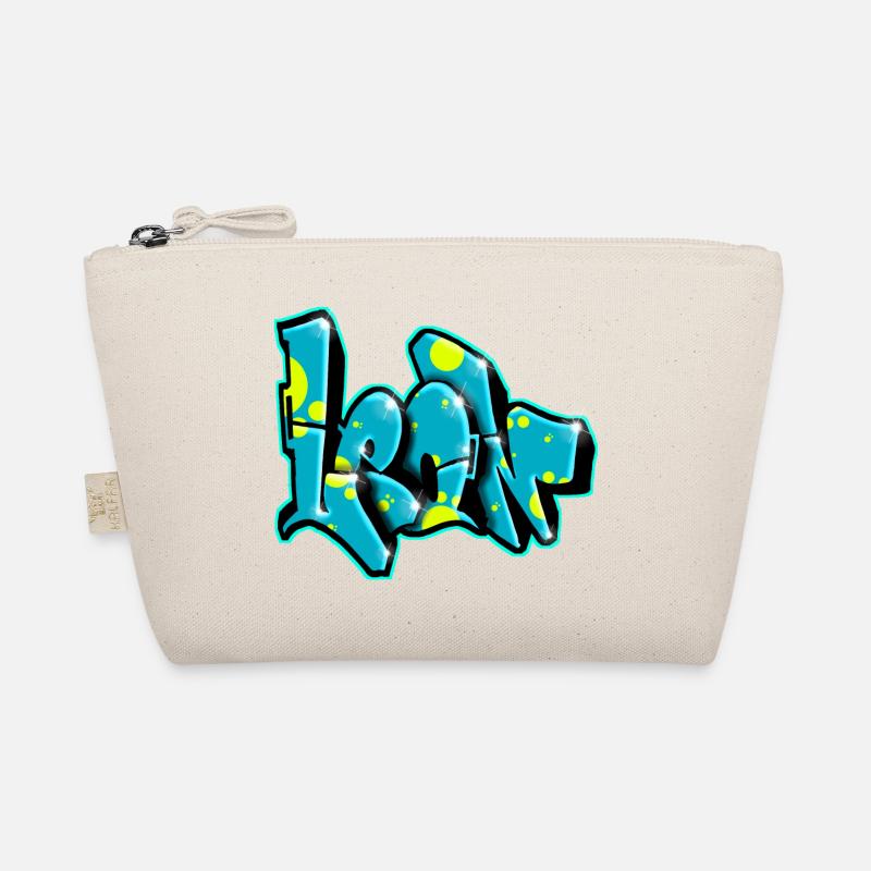 LEON GRAFFITI NAME Druck - Bio-Täschchen - Natur