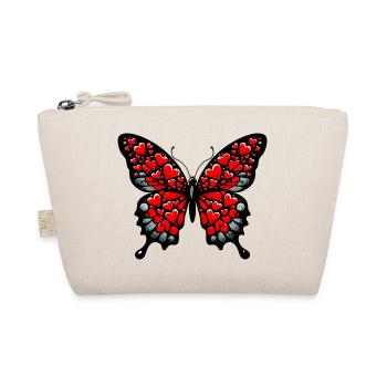 Schmetterling mit Herz Herzen - Bio-Täschchen - Natur - Vorne