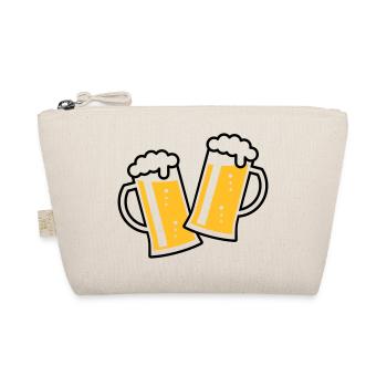 2 Maßkrüge Stoßen An (Bier / Bierseidel / 2C) - Bio-Täschchen - Natur - Vorne