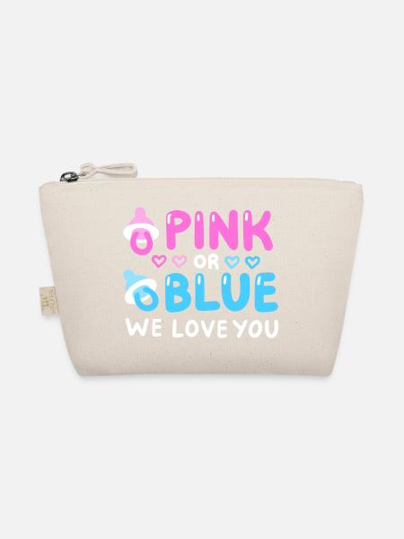 Gender Reveal Party Pink oder Blau - Bio-Täschchen - Natur - Vorne