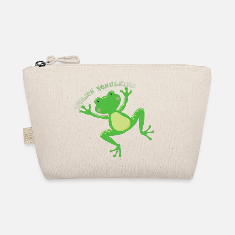 Endlich Schulkind freu Frosch Einschulung Bio-Täschchen