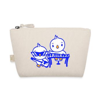 2 Chicks Birds Ducks Ribbon Cute Two Friends Team - Organic Pouch - nature - Front