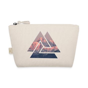 Geometric Alpine Motif Sunrise Mountains - Organic Pouch - nature - Front