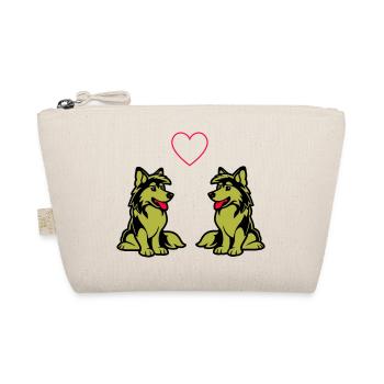 Dog Comic Dog Love - Organic Pouch - nature - Front