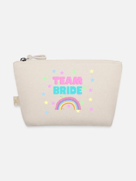 Junggesellinnenabschied süß&bunt Team Bride - Bio-Täschchen - Natur
