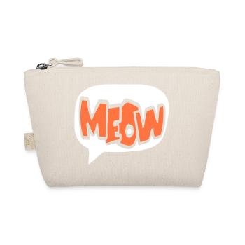 Meow Cat Meow Letters Speech Bubble Text Quote - Organic Pouch - nature - Front
