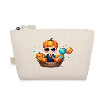 Pumpkin Boy with Sunglasses Halloween - Organic Pouch - nature - Front