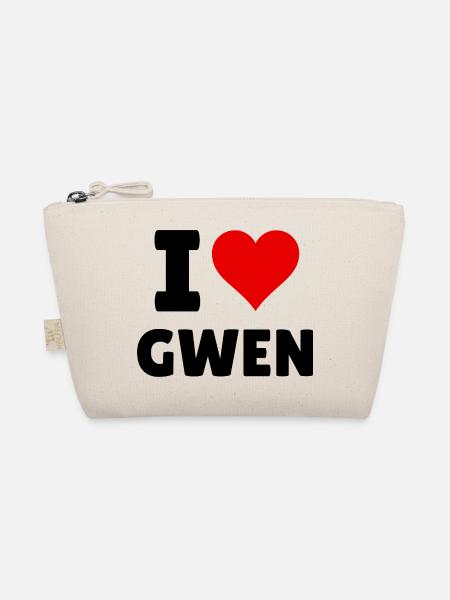 I Love Gwen Lustiges Namensgeschenk - Bio-Täschchen - Natur
