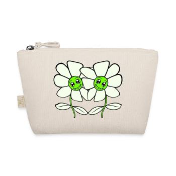 Two Pretty Beautiful Flowers Flowers Blossoms Friends - Organic Pouch - nature - Front