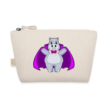Hippopotamus Halloween Vampire - Organic Pouch - nature - Front