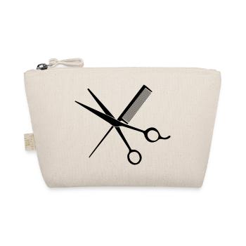 T-shirt de coiffeur élégant : ciseaux et peigne - Trousse biologique - nature - Devant