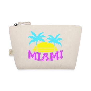 Miami USA Palmen Strand Sonne Amerika Florida Logo - Bio-Täschchen - Natur - Vorne