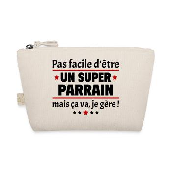 Pas facile d'être un super parrain, cadeau noël - Trousse biologique - nature - Devant