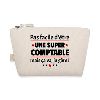 Pas facile d'être une super comptable, cadeau noël - Trousse biologique - nature - Devant