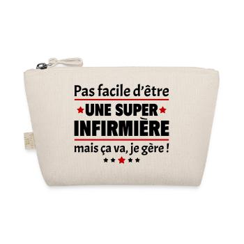 Pas facile d'être une super infirmière,cadeau noël - Trousse biologique - nature - Devant