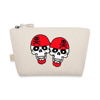 2 Pirate Skull Skeleton Skull Halloween Team - Organic Pouch - nature - Front