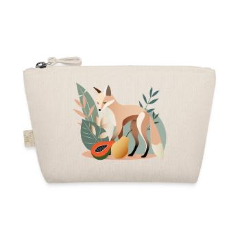 Eleganter Fuchs mit tropischen Früchten - Bio-Täschchen - Natur - Vorne