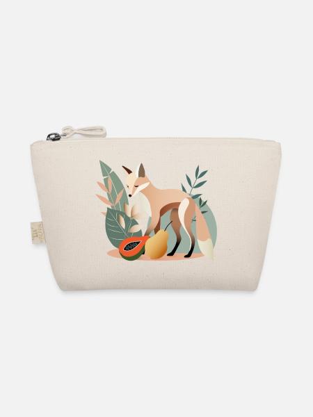 Elegant fox with tropical fruits - Organic Pouch - nature - Front