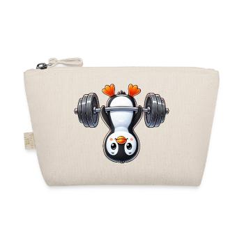 Mignon pingouin barbell dessin animé sport - Trousse biologique - nature - Devant
