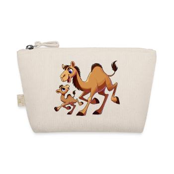 Camel mother with child frolicking - Organic Pouch - nature - Front