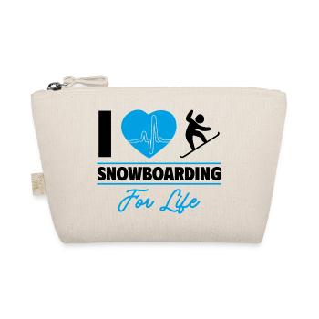 I love snowboarding for life - Organic Pouch - nature - Front